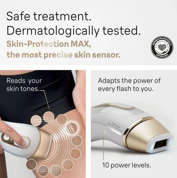 safetreatmentdermatologicallytestedskinprotectionmaxthemostpreciseskinsensorreadsyourskintonesadaptsthepowerofeveryflashtoyou10powerlevels